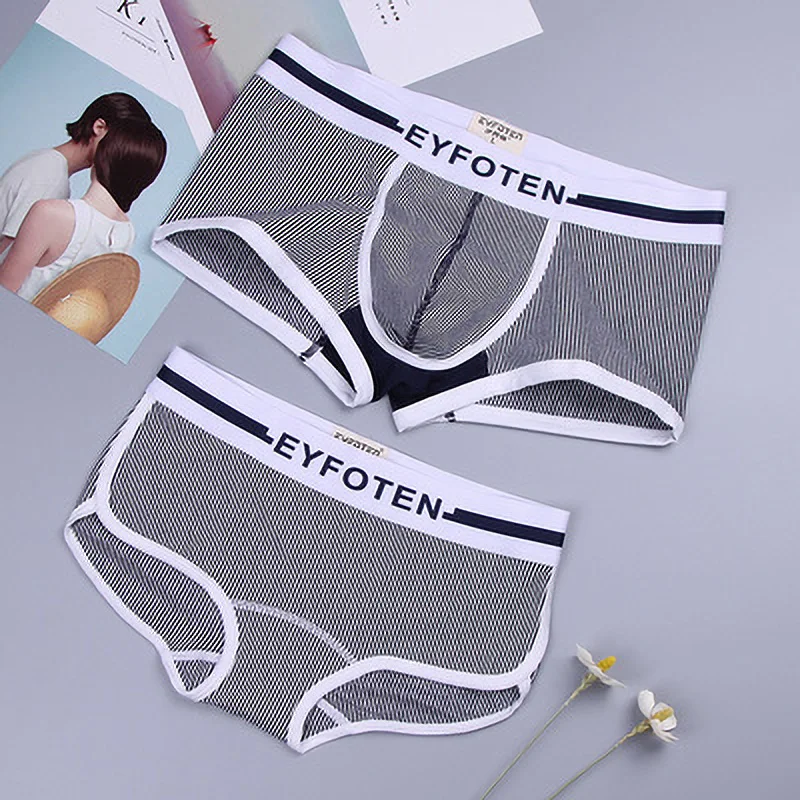 Комплект нижнего белья для пар хлопковые трусы в полоску уютное нижнее белье