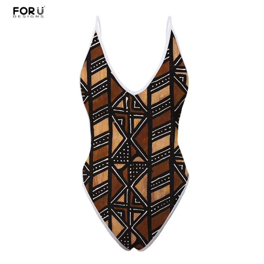 FORUDESIGNS/цельные костюмы купальники для женщин винтажный Африканский принт летний