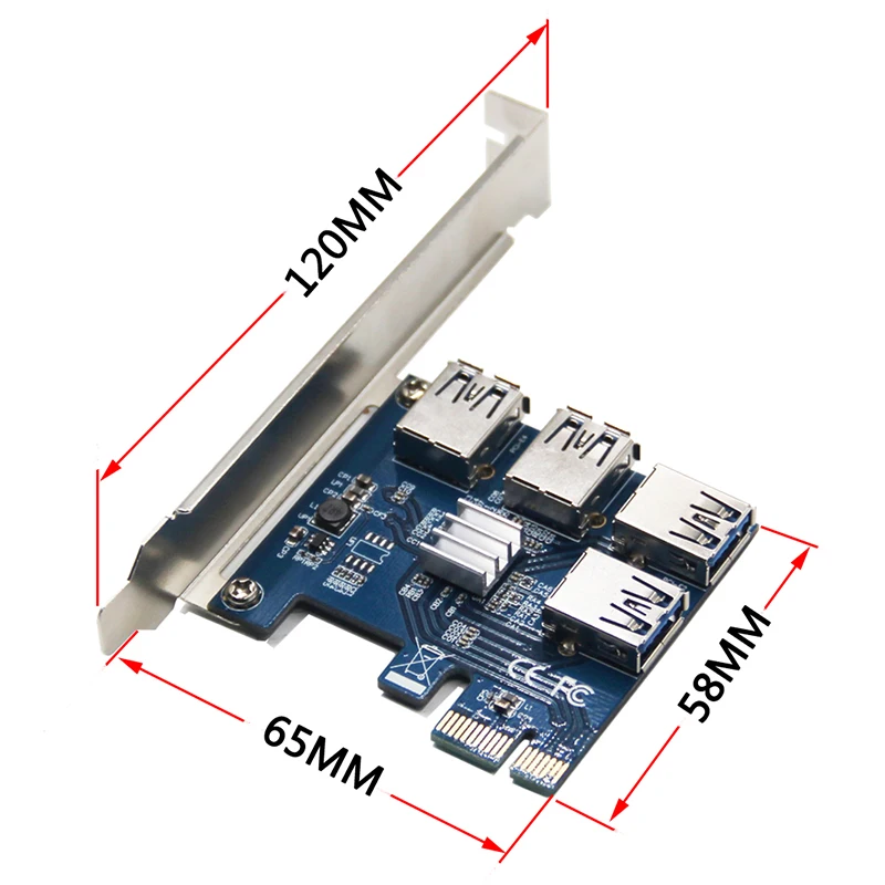NEW Add in Card PCIe 1 to 4 PCI Express 16X Slots Riser PCI-E 1X External PCI-e Slot Adapter Port Multiplier | Компьютеры и офис