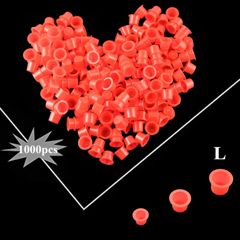 

1000Pcs Large Size 15mm Tattoo Accessory Plastic Ink Cups/Caps Red Supply for Tattoo
