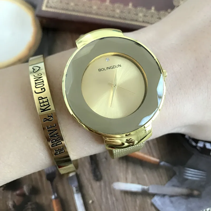 Корейские женские наручные часы кварцевые Лучший Модный женский золотой браслет