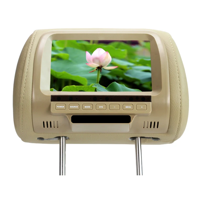 Высокое качество завод прямой 7 дюймов TFT lcd экран Подушка монитор DC 12V Двойной видео входы бежевый цвет SH7038