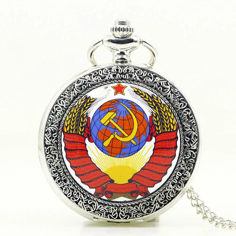 Роскошные винтажные кварцевые карманные часы CCCP с серпом и молотом Советского