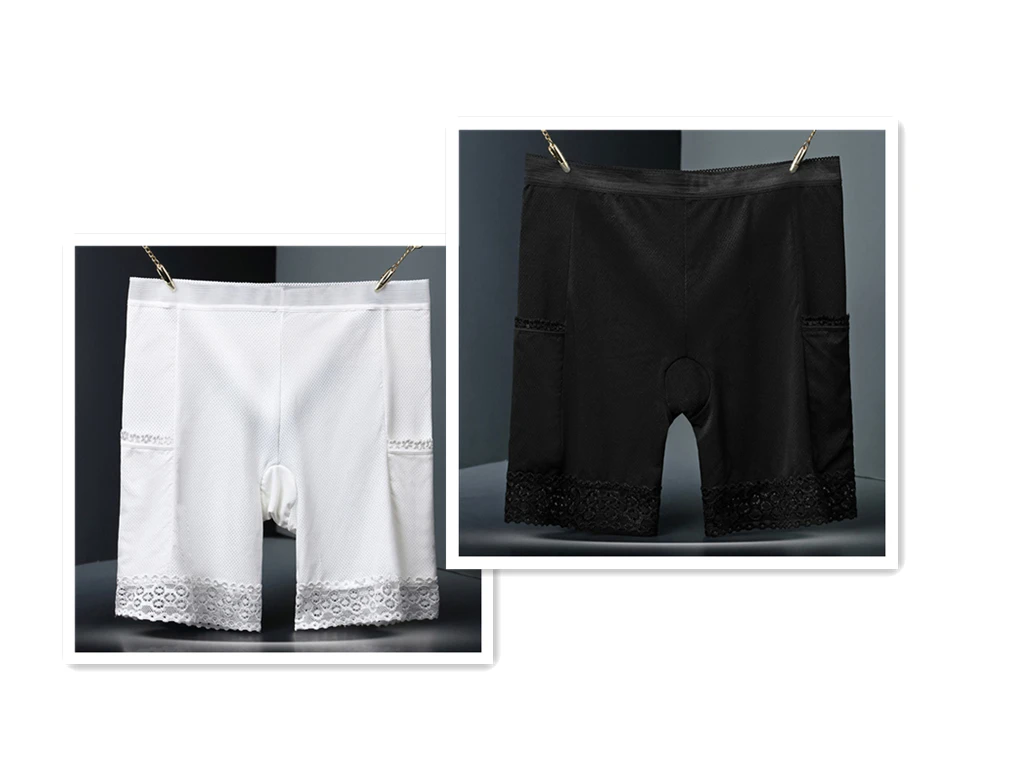1white 1black 2 шт., шелковые тонкие дышащие женские безопасные короткие штаны, бесшовные Невидимые боксеры, женские шорты под юбку размера плюс, 3xl - Цвет: 1white 1black
