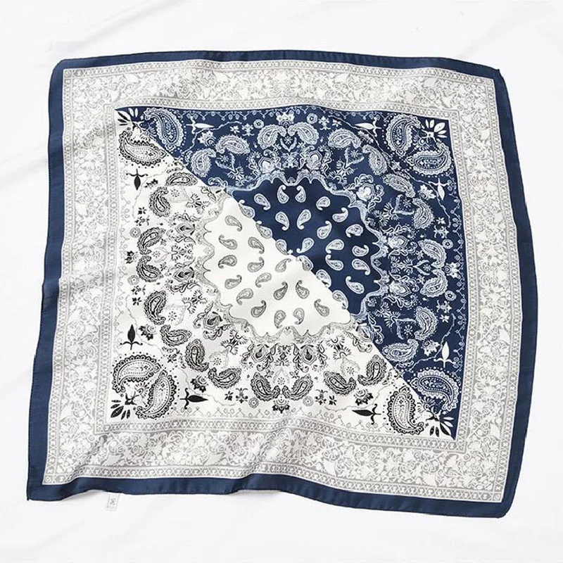 Модный женский роскошный брендовый саржевый шелковый шарф 60 см * бандана с