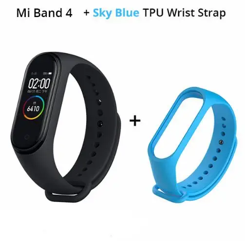 add sky blue starp Xiaomi mi Band 4 Smart mi band 4 0,9" AMOLED экран водонепроницаемый пульсометр фитнес 135 мАч Bluetooth 5,0 50 атм - Цвет: add sky blue starp