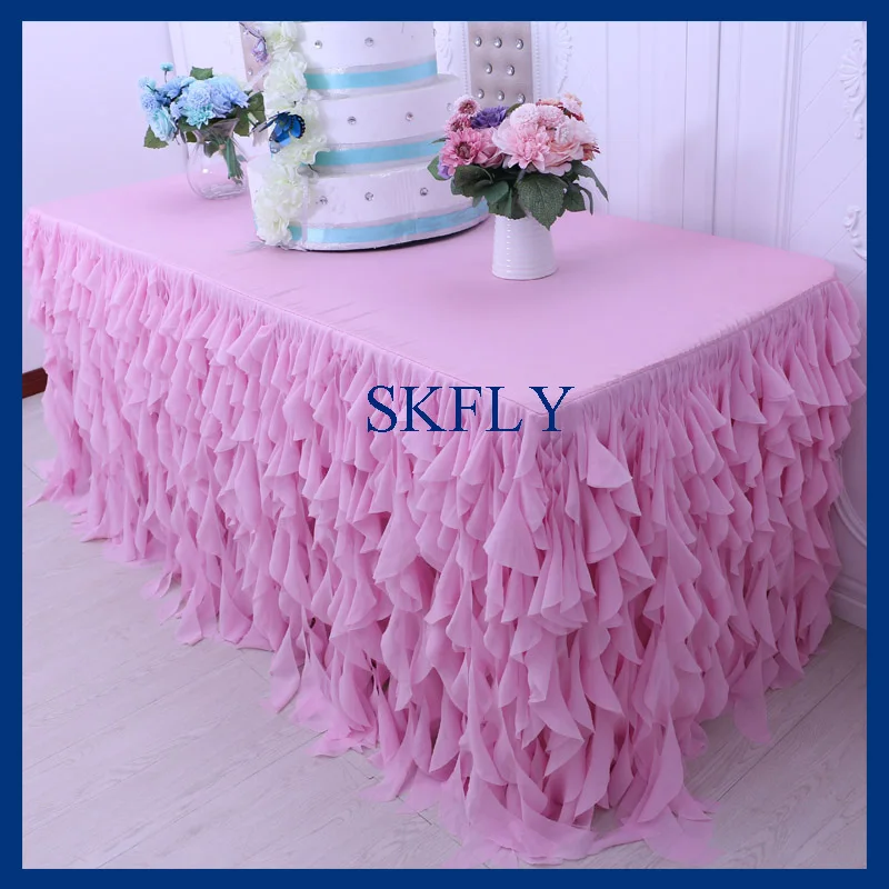 CL037K День Рождения Вечеринка 6 футов прямоугольная курчавая ива frilly синяя