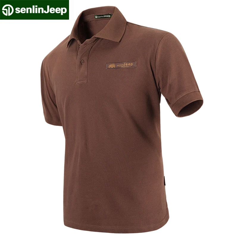 Senlin Jeep Brand New Men's Fashion Solid Polo Shirts Men Washed 100% Cotton Casual Tops Tee Shirt Male Camisa Masculina 8896 | Мужская