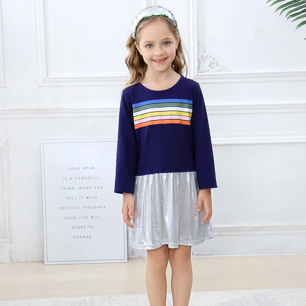 Платье принцессы с аппликацией в виде животных лоскутное платье для маленьких