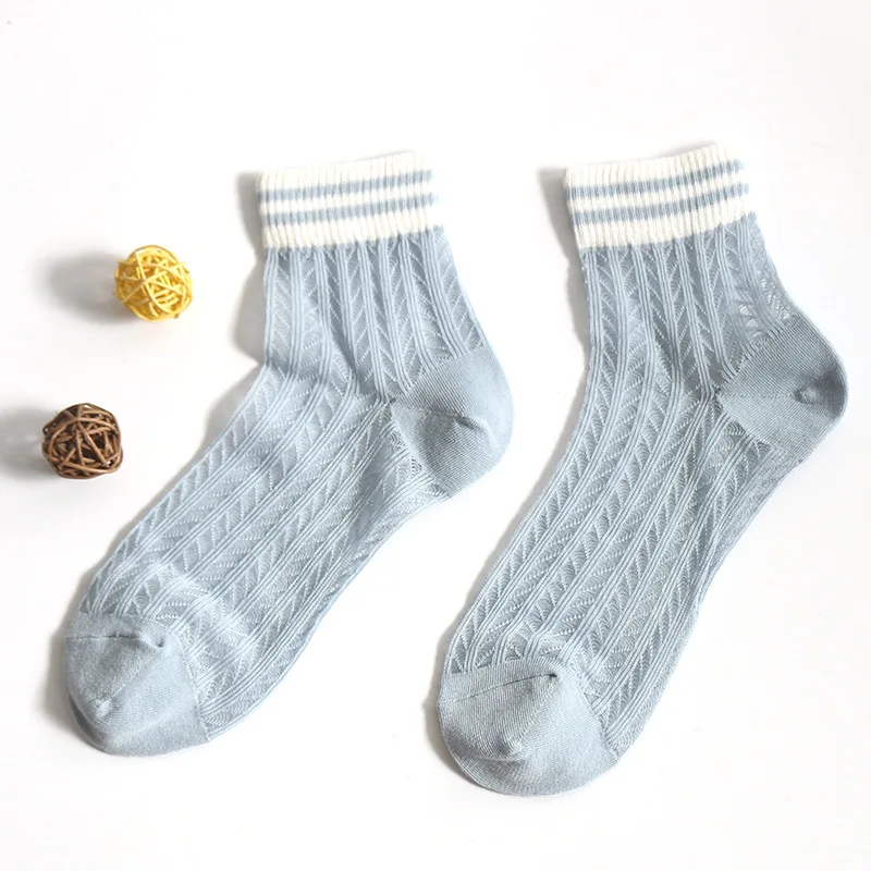 Spring Summer Women Transparent Casual Socks Female Thin Crystal Glass Silk Striped Fashion Stretch Soft Comfy Elastic Sox|Носки| |