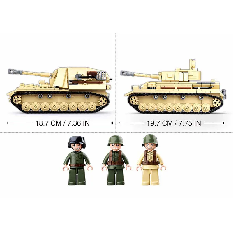 Строительные блоки для детей 543 шт. мировая Военная серия модель World War tank Германия