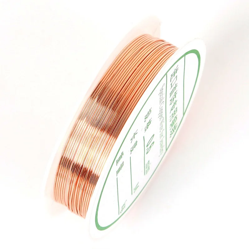 Copper 0,2/0,25/0,3/0,4/0,5/0,6/0,8/1 мм, серебро, золото, сплав, шнур проволока для украшений DIY ремесло изготовления ювелирных изделий шнура аксессуары - Цвет: Copper