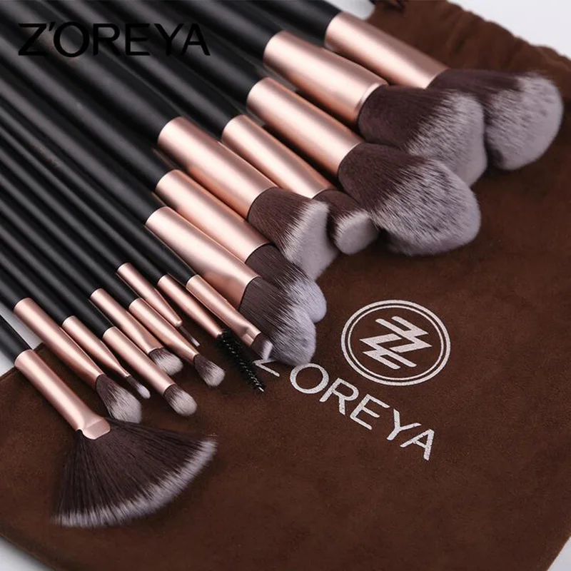 ZOREYA 16 шт. новый набор кистей для макияжа Тени век и бровей контур основания губ