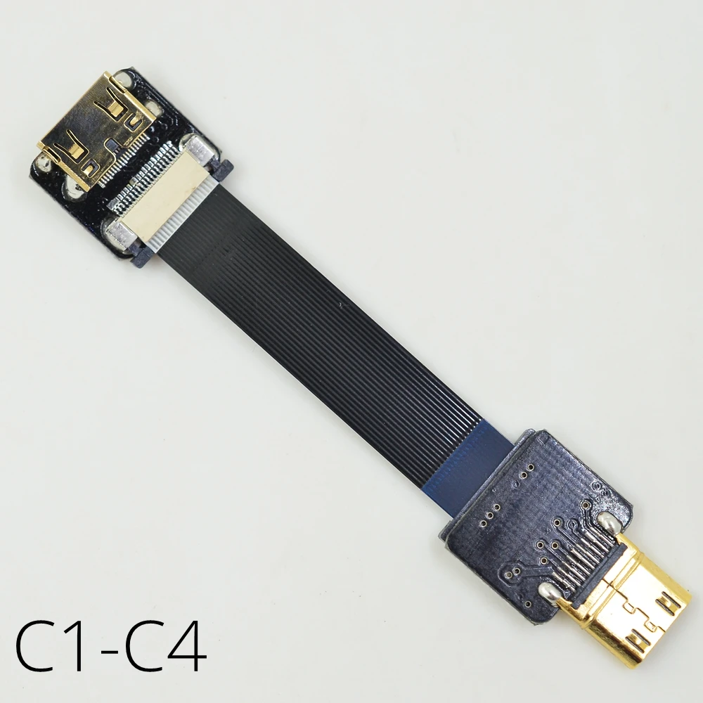 FPV плоский тонкий мини HDMI штекер Fmale кабель MiniHDMI угловой Расширенный для Canon 5D3 5D2