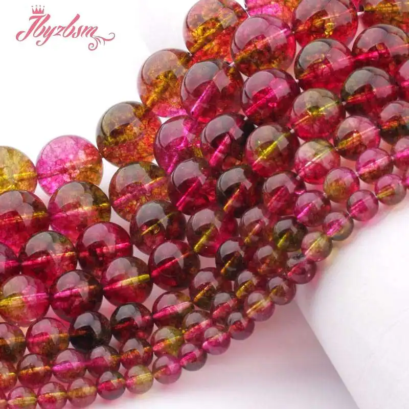 

6,8,10,12,14mm Round Smooth Multicolor Quartz Gem Stone Beads Loose Strand 15"For Necklace Bracelat Jewelry Making,Free Shipping