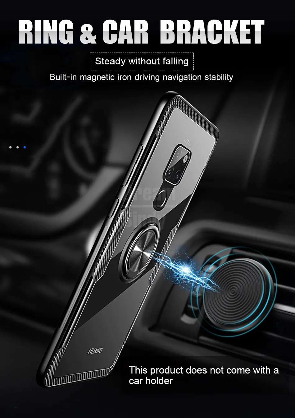 Роскошный Магнитный чехол с металлическим кольцом для huawei mate 20 Pro P20 Pro противоударный чехол для huawei P20 Lite mate 20 Lite чехол