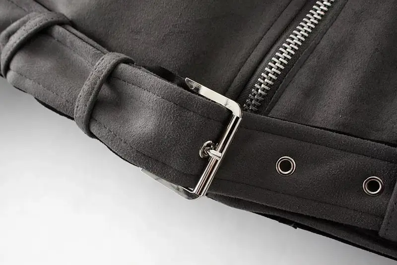 ZQLZ осенне зимняя мотоциклетная кожаная женская куртка 2018 из искусственной замши