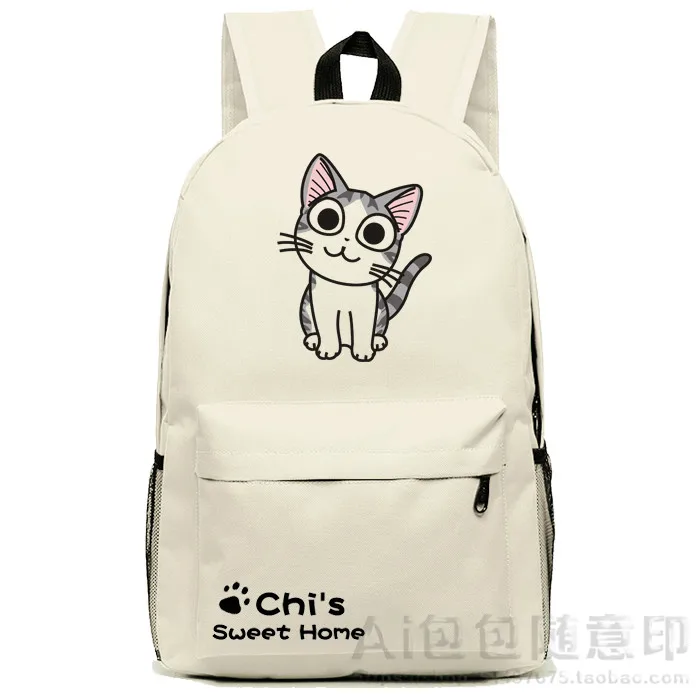 Cartoo аниме Чи сладкий дом cos Чи милый кот Печать Ткань Оксфорд shoulderbag рюкзаки для колледжа бежевый и черный рюкзаки