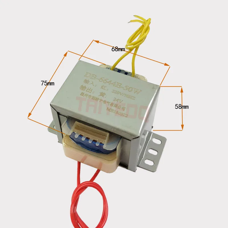 EI силовой трансформатор AC-AC 220V 380V вход 9V 12V 18V 24V 36V 110V 24V-0-24V изоляционный трансформатор 50 W/VA электронный трансформатор