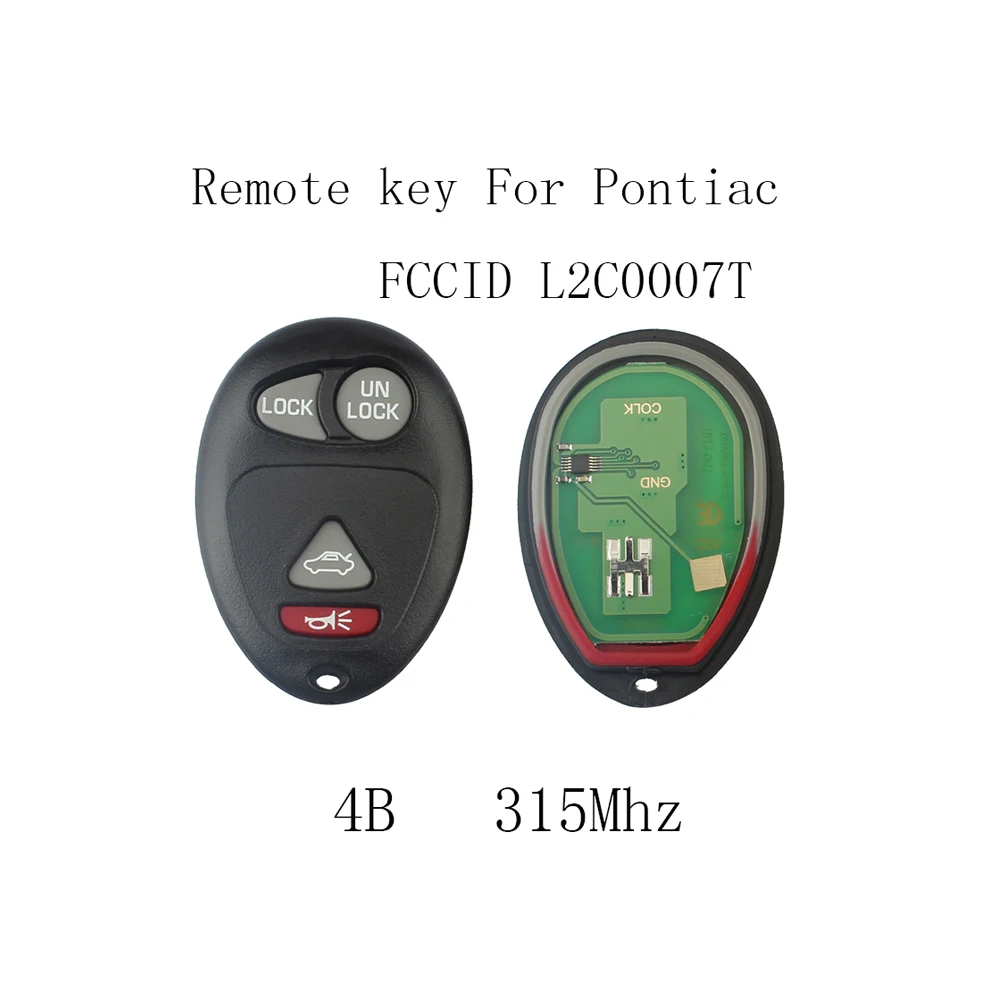 Автомобильный Дистанционный ключ L2C0007T для Pontiac Grand Prix 2001 2002 2003 Aztek 2004 2005 4 кнопки 315