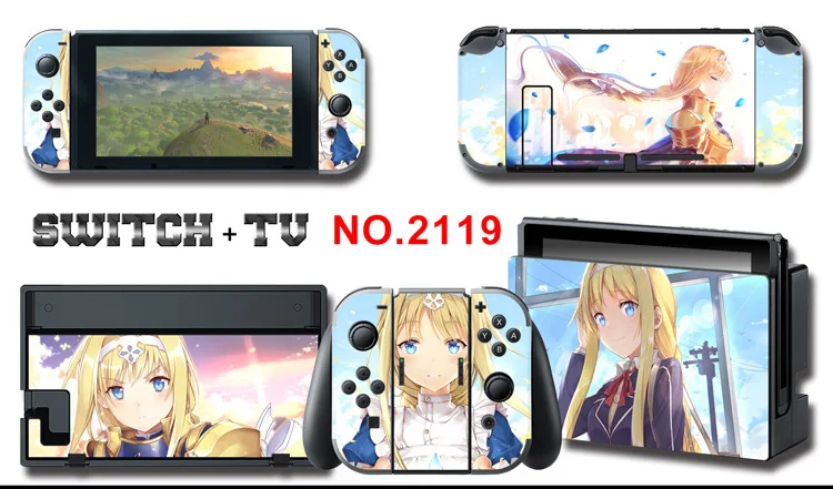 Для nintendo Switch Pain sticker консоль Dock Joy Con полное покрытие цветной бумажной кожи Закаленное стекло протектор экрана от 2000-2305
