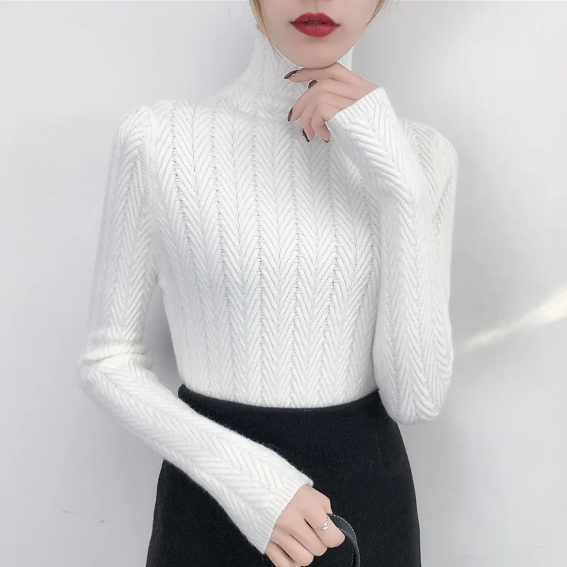 Underwear Woman Autumn and Winter 2019 New Slim Bottom Shirt Long Sleeve Tight Knitted Thickening | Женская одежда