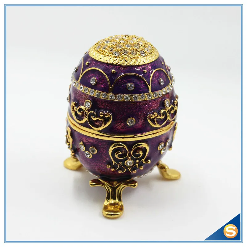 Новые эмали металлический фиолетовый яйцо Форма шкатулка подарок scj2017|box gift|box boxbox