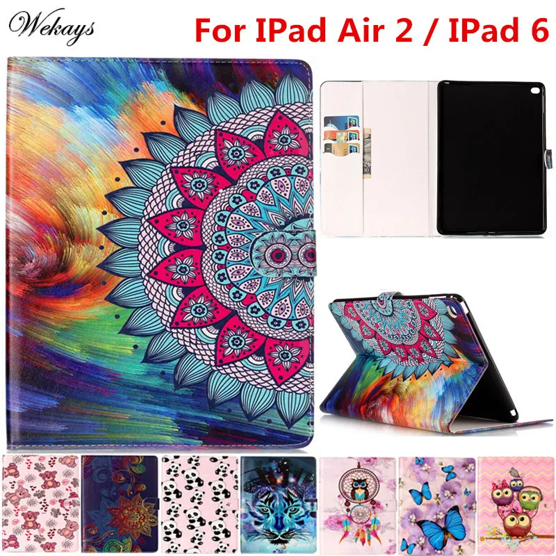Wekays для Apple IPad Air 2 мультяшный кожаный флип чехол 6 IPad6 планшета детей|case kids|tablet coverkids