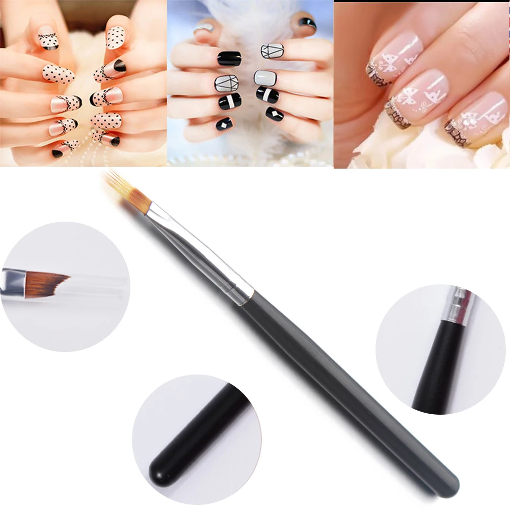 Nail Brush Tools Art Manicure UV Gel Pens Portable Black Handle Color-changing Dentate | Красота и здоровье