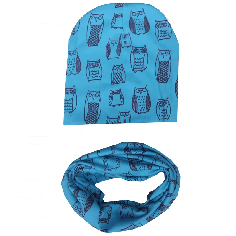 Owl Baby Girls Hats Neckerchief Cotton Kids Cute Beanies Infant Cap Accessories | Детская одежда и обувь