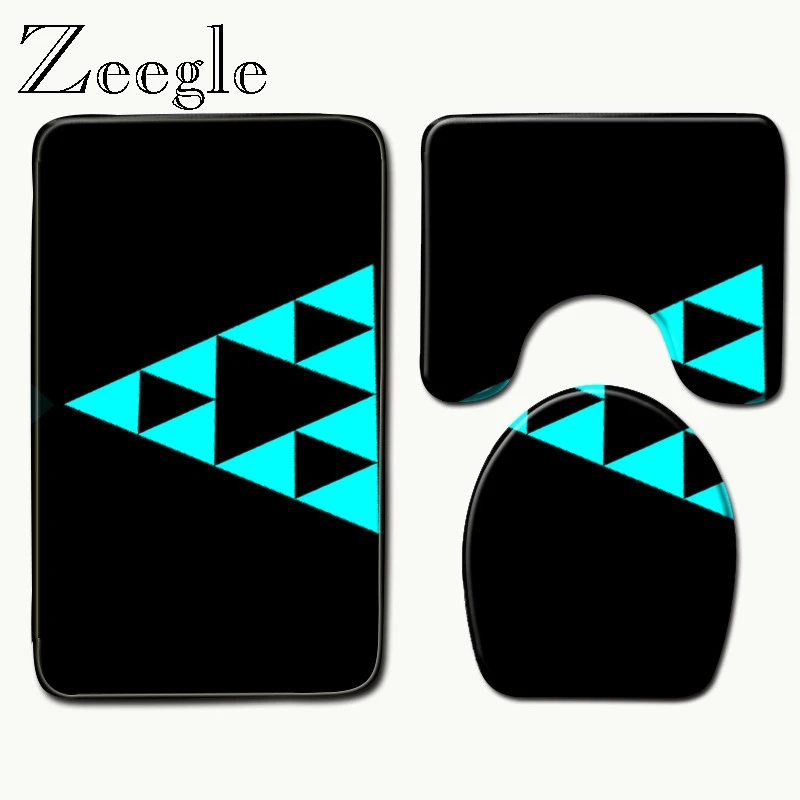 Zeegle 3D коврик для душа с геометрическим рисунком ванной из микрофибры коврики