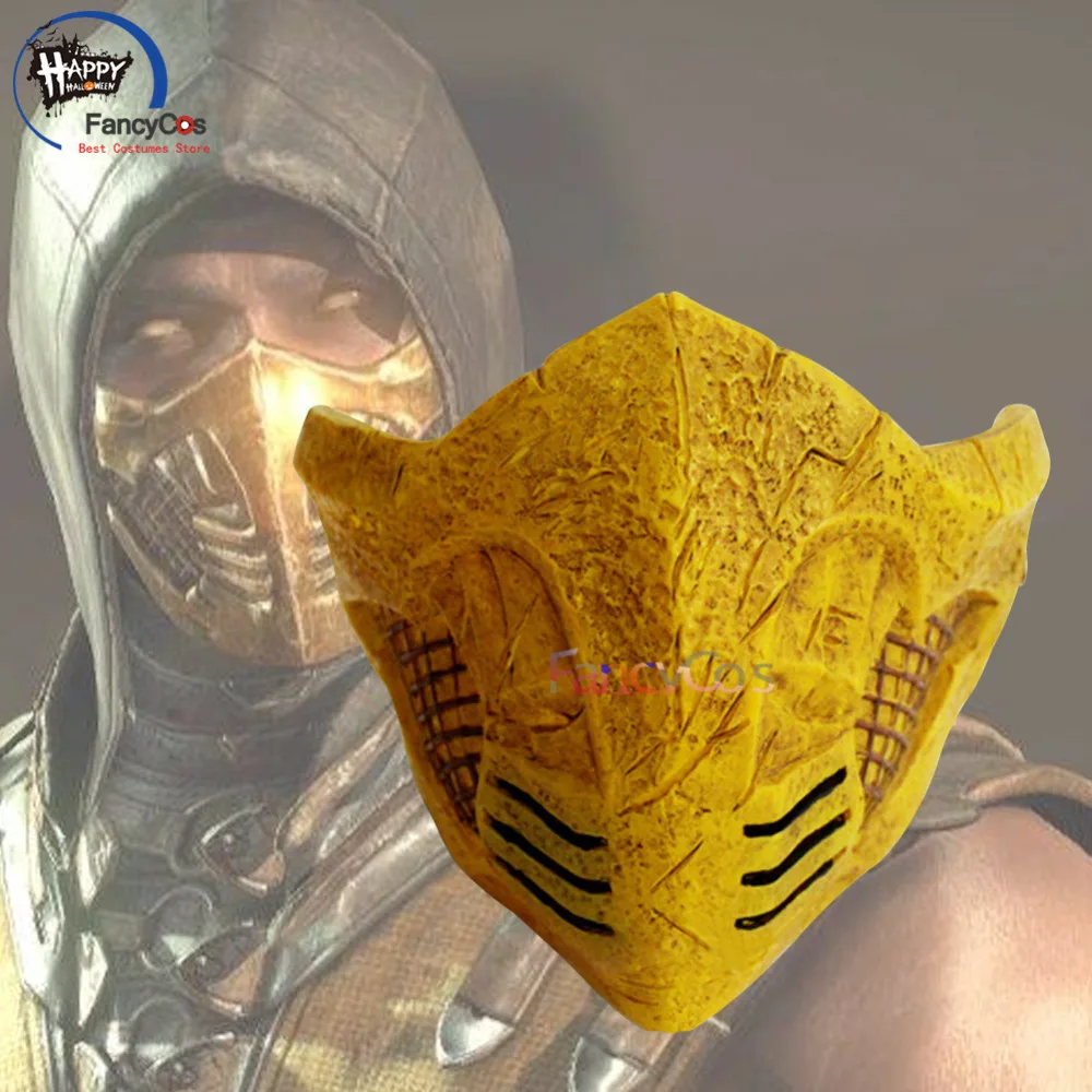 Mortal Kombat Скорпион маска Ханзо hasashi шлем Косплэй Костюм Шлем ПВХ Хэллоуин подарки