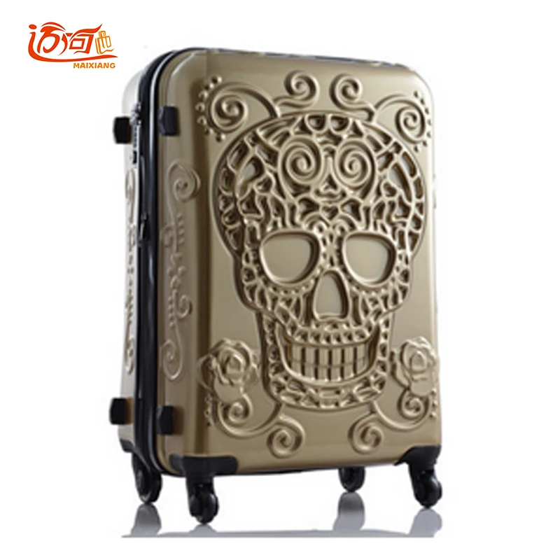 2018 20 24 28 дюймов череп Чемодан Неломающийся Rolling Водонепроницаемый Carry On Travel Pc + abs