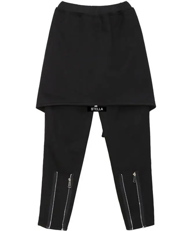 2018 women's fashion pants Europe two thick hannun feet slim female Elastic waist trousers black |