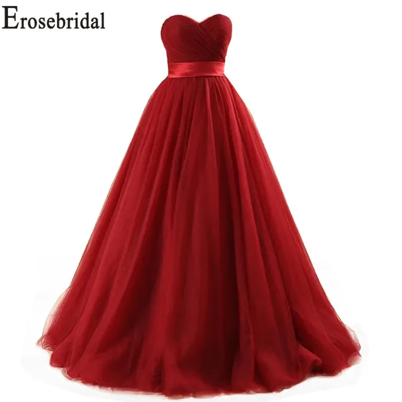 Женское платье без рукавов Erosebridal вечернее из тюля А силуэта на заказ
