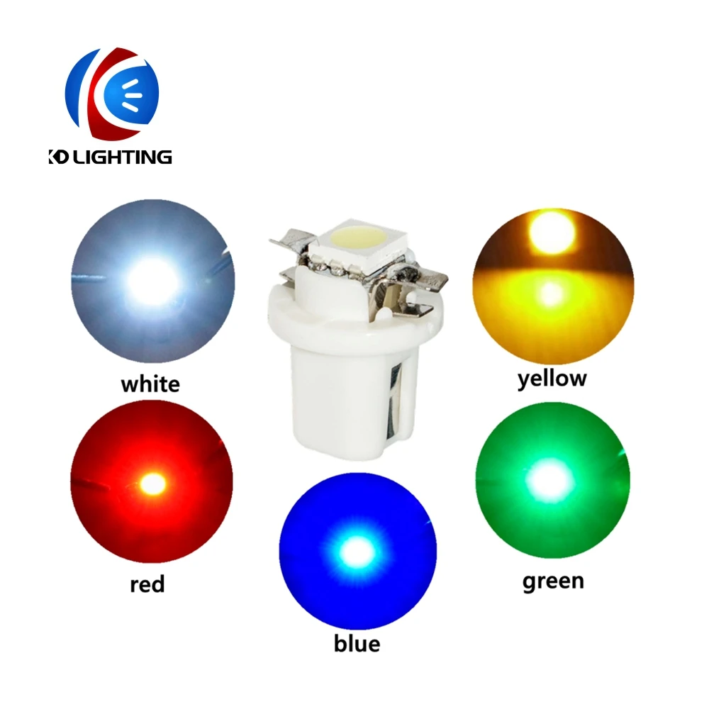 KD 100pcs/a lot B8.5D 509T B8.5 5050 Led SMD T5 Lamp Car Gauge Speedo Dash Bulb Dashboard instrument Light white 12v | Автомобили и