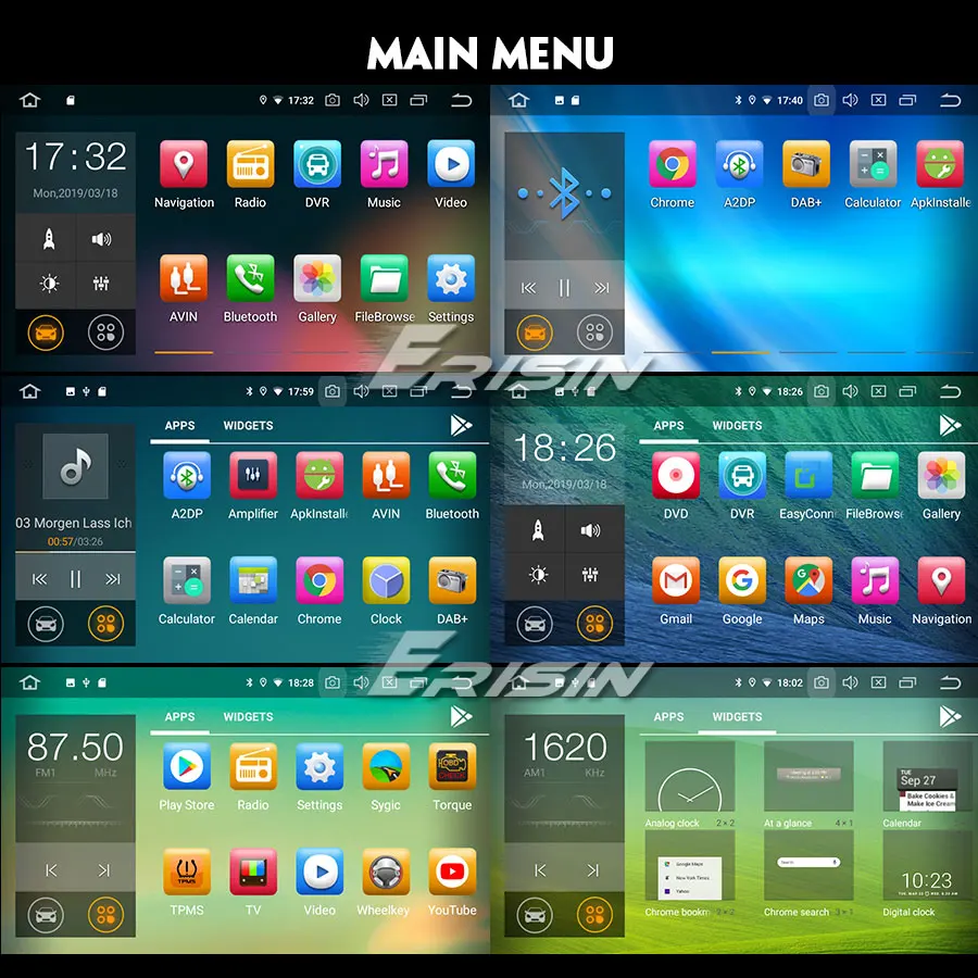 Erisin ES4873P " Android 9,0 DAB+ gps стерео для Vauxhall Opel Vivaro Astra Corsa D Zafira SatNav