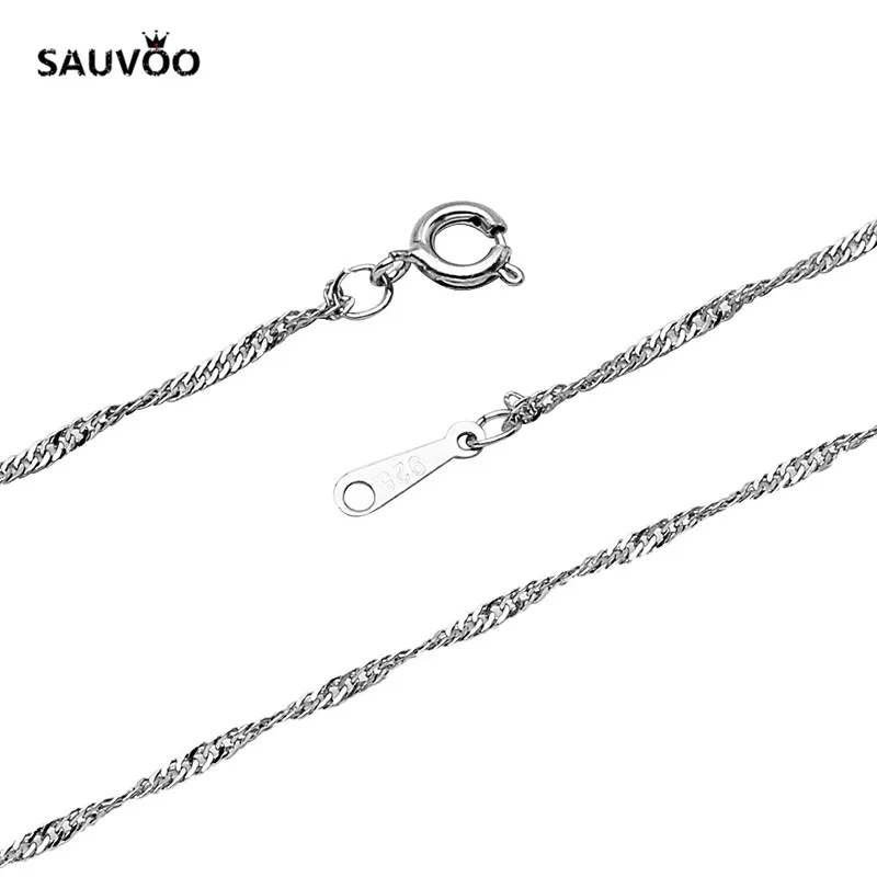 SAUVOO 12 шт./лот цепочки для ожерелья оптом с застежками из Омаров Родий серебряный