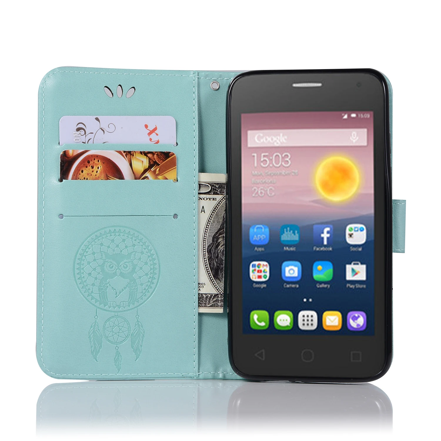 Сова Тиснением Бумажник чехол для Alcatel One Touch PIXI 4 (5 0) г кожаный откидная крышка PIXI4