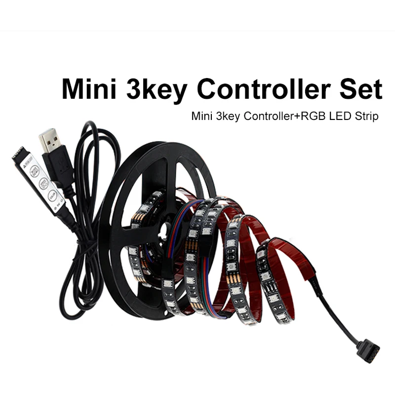 HKZZI USB Светодиодная лента DC5V 5050 RGB красочный 30 60 120 180 светодиодный S настольная