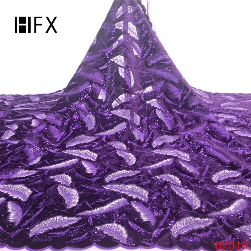 HFX новейшая бархатная кружевная ткань с блестками африканская французская