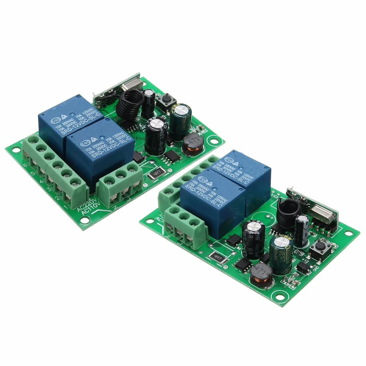 Умный дом DC 12V 220V 10A 315/433 МГц 2 канала Беспроводной реле РЧ пульт дистанционного управления Управление переключатель Супергетеродинный приемник Одежда высшего качества