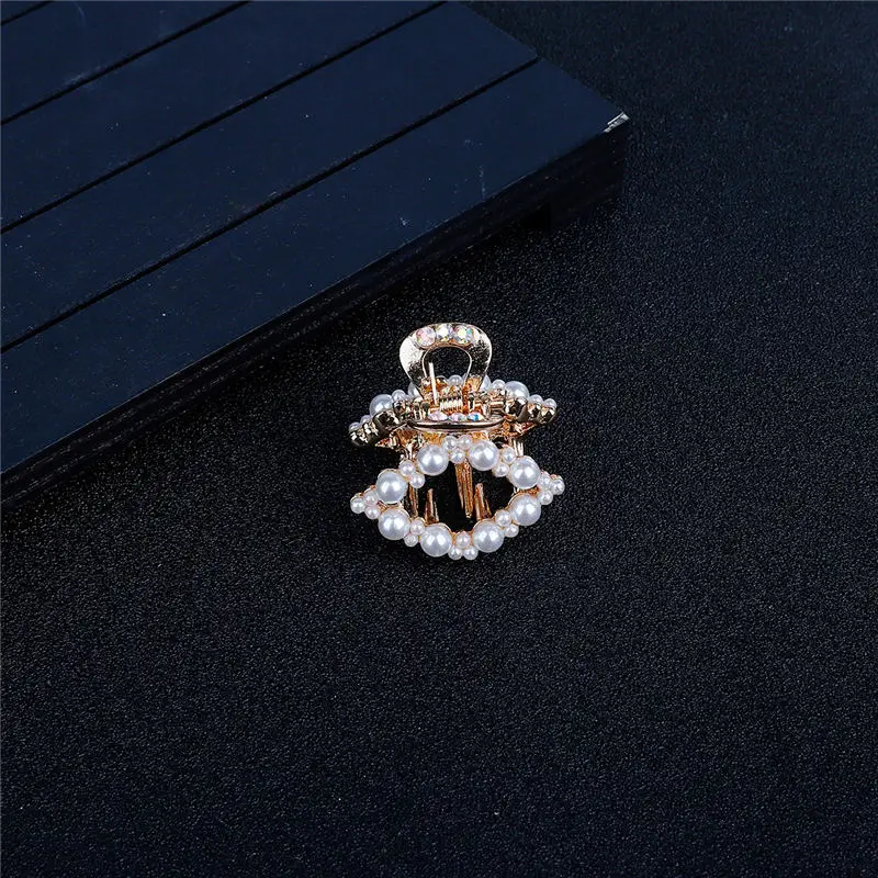 1 шт., роскошные стразы, жемчуг, металлические шпильки геометрической формы, краб, заколки для волос, Бабочка, заколки для волос для девочек, стильные аксессуары, головные уборы - Цвет: rhombus shape