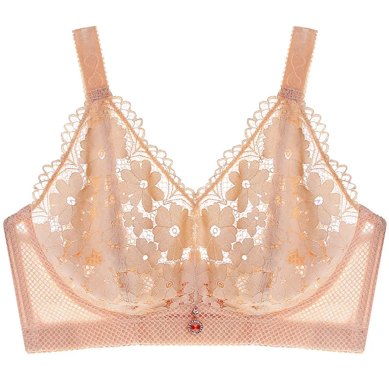 

Full Cup Thin Underwear Push Up Bra Wire Free Bralette Solid Color New Women Bras Plus Size Comfortble Sexy Lingerie Lace Bras