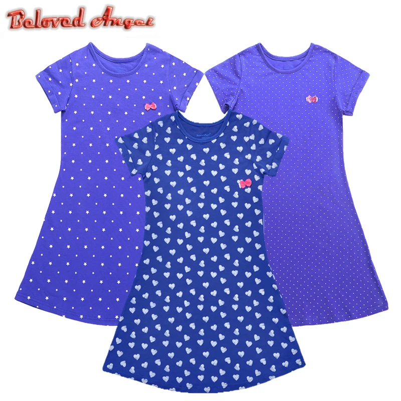 

Summer New short Sleeve Kids Girls Clothes Children Costume Girl Dresses Stripes Beach Dresses 1-13 Years Casual School Wear