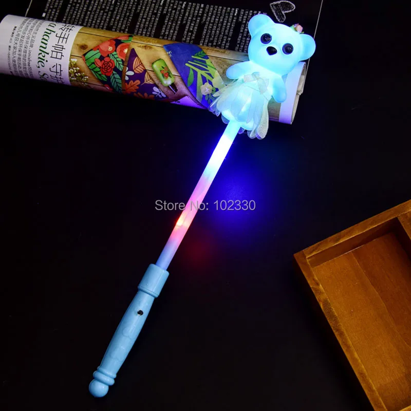 100 шт. милые маленькие медведи Светящиеся СВЕТОДИОДНЫЕ Палочки Rally Rave Cheer Batons Party