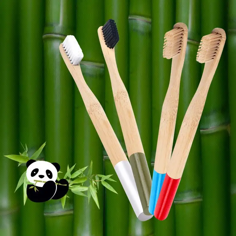 Взрослые дети eco-friendly зубная щетка из натурального бамбука темно-серые низкие
