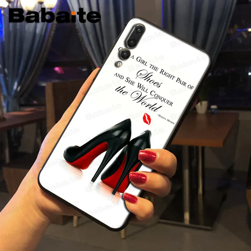 Babaite red high heel shoes girly Phone Accessories Case For huawei p20lite p9lite nova 3i honor 8x mate20 pro p20 funda | Мобильные