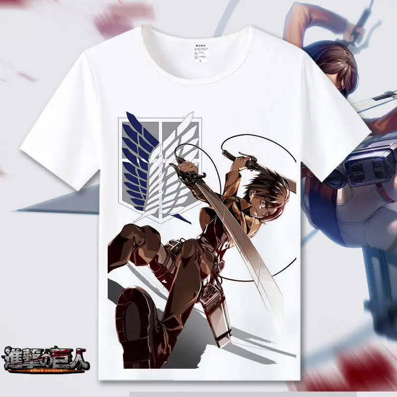 Attack on Titan Cosplay T Shirt Scout Regiment Summet T-Shirt Shingeki no Kyojin Recon Corps Top Tee Halloween Cosplay Costume - Цвет: 23