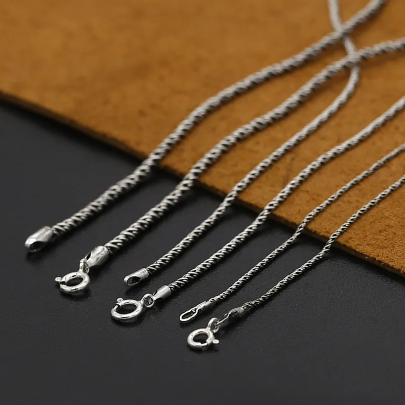 

S925 sterling silver jewelry silver style Unisex classic rope chain man and woman necklace